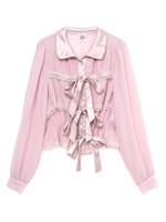 シフォンプリーツブラウス/ピンク