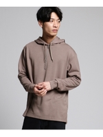 シルケットポンチハーフZIPパーカー/ベージュ(052)