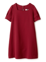 シンプルカラーミニワンピ/レッド