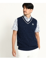 ジャガード ニットベスト メンズ/ネイビー(093)