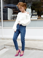 ジャストウェストスキニーデニム/ブルー