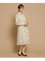 ジョーゼット小花総柄ワンピース/ライトベージュ(151)