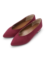 スウェード調Vカットパンプス/ダークパープル(084)