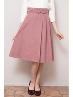 スエードリボンビット付きミディＳＫ/ラベンダー