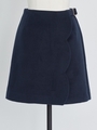 スカラ台形ミニスカート/紺