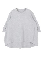 ステップドヘムプルオーバー/杢グレー