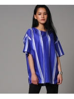 ストライプデザインブラウス/ブルー(392)