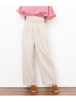 ストライプワイドパンツ/ベージュ(005)