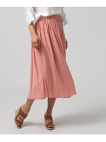 ストレッチフレアミディ丈スカート/ピンク系(070)