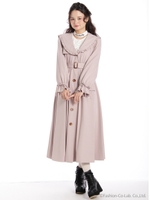 セーラーカラーロングトレンチコート/ピンク