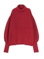 タックボリュームスリーブニット/RED