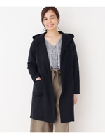 ダブルフェイスフーデッドコーディガン/ネイビー(093)