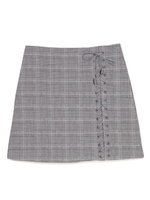 チェックスピンドル台形スカート/ブラック