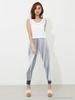 チュールコンビクロシェKnit TOP/WHT