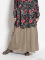 ツイルワイドパンツ/ベージュ