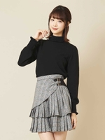 ティアードプリーツミニスカート/ブラック