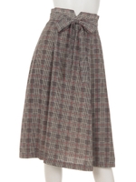 デシングレンチェックフレアスカート/ブラック