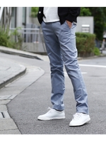 ◆【Sサイズ〜】トップマルチヘリンボン ストライプパンツ/ライトブルー(092)