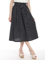 ドット柄ミディ丈スカート/コン