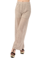 ニットレースフレアパンツ/BEIGE