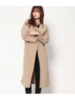 ノーカラーオーバーコート/ベージュ(005)