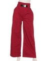 ハイウエストベルトカラーワイドパンツ/RED