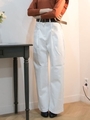 ハイウエストワイドパンツ/ホワイト