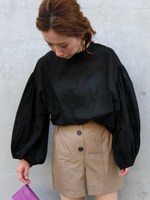 ハイゲージツイルショートパンツ/ベージュ