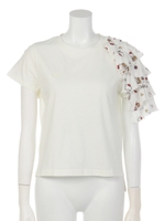 ハローキティフリルスリーブTシャツ/WH