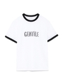 バイカラーパイピングロゴＴシャツ/WHT