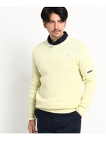 バスケット柄 セーター メンズ/レモンイエロー(031)