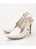 バックストラップポインテッドパンプス/WHT