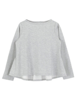 バックフレアカットソートップス/杢グレー