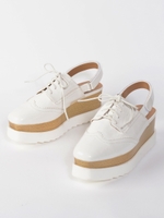 バックベルトレースアップ2重底ミュール/ホワイト