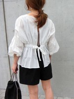 バックリボンブラウス/ホワイト