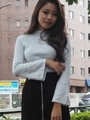 パールデザインタートルニットトップス/GRY
