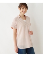 ビジュー付き2枚SETシャツ/ライトベージュ(051)