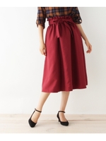 ピーチ起毛リバーシブルギャザースカート/ワインレッド(063)