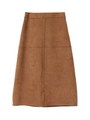 フェイクスエードタイトミディアムスカート/ブラウン
