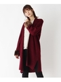 フェイクファーカフスロングカーディガン/ボルドー(064)