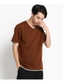 フェイクレイヤーボーダーTシャツ/レンガ(069)
