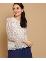 フラワーチュール刺しゅうシャツ/ライトパープル(081)