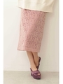 フロッキーレースタイトスカート/ピンク(090)