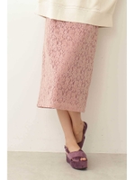 フロッキーレースタイトスカート/ピンク(090)