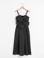 フロントリボンオールインワンドレス/ブラック