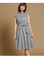 ブロード シャーリング柄ワンピース/ブラック(219)