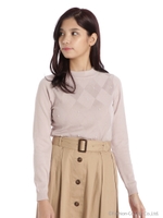 プチハイネックラメステッチプルオーバー/ピンク