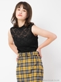 プリーツレースTOPS/ブラック
