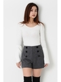ベルスリーブシャギーknitTOP/WHITE
