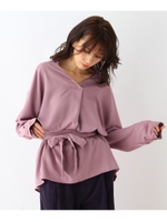 ベルト付きスキッパーシャツ/ピンク系(074)